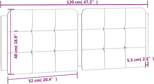 vidaXL Leather Brown Bed Headboard Cushion