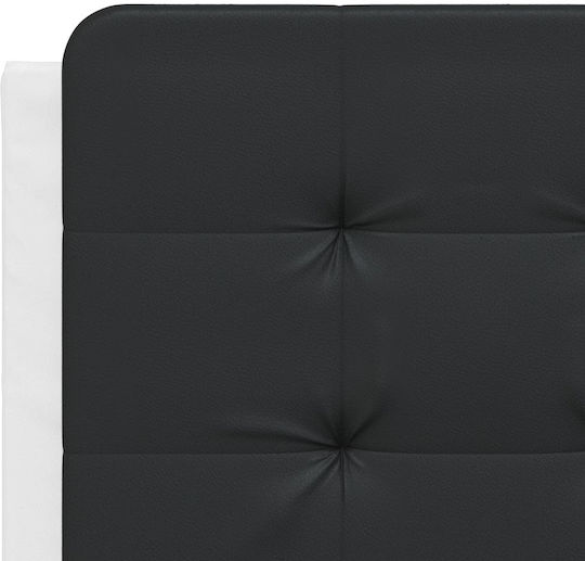 vidaXL Leather Headboard Cushion Black/White 140x48cm