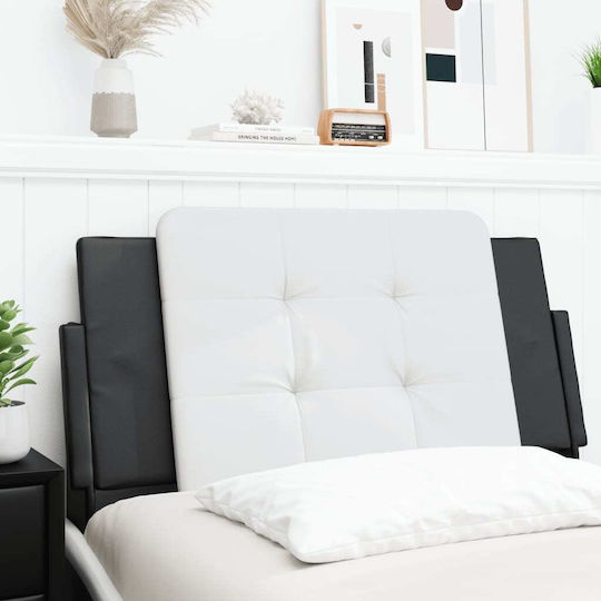 vidaXL Headboard Cushion with Leather White Black 100x48cm