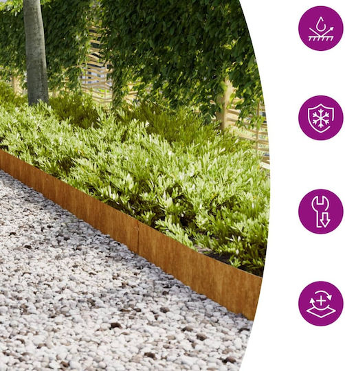 vidaXL Metal Garden Border in Gray Color 1.03m x 15cm