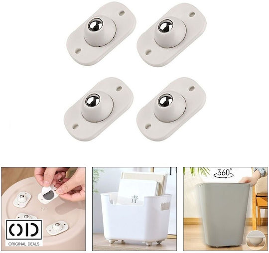 Roata de mobilier din Plastic Pvc White 4.5x2.7cm 4buc