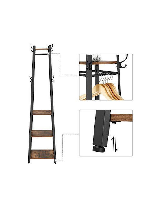Songmics Metallic Coat Rack Black / Brown 45x45x181cm