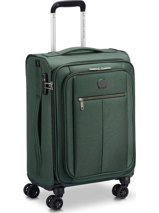 Delsey Cabin Fabric Green Suitcase With 4 Wheels Height 56cm 343080103
