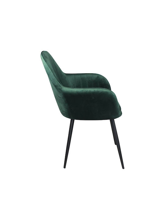 Valery Dining Room Velvet Chair Black, Forest Green 55x61x87cm 2pcs