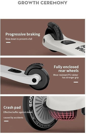 Scooter Детски Ролери 3 Колела със Седалка за 1-5 Години Розов