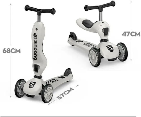 Scooter Παιδικό Πατίνι Τρίτροχο με Κάθισμα για 1-5 Ετών Γκρι