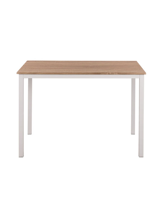 Goose Table Dining Room Wooden with Metal Frame White 120x80x75cm