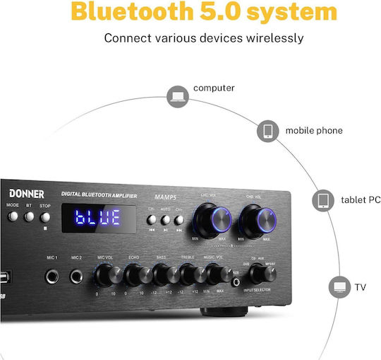 Donner Ολοκληρωμένος Ενισχυτής Hi-Fi Stereo EC6508 Μαύρος