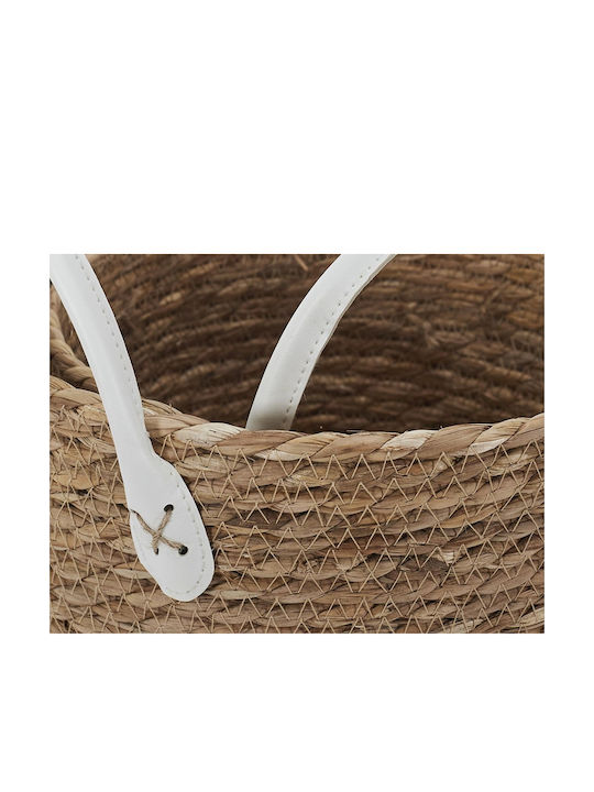 The Home Deco Factory Set of Decorative Baskets Plastic with Handles Brown 3pcs
