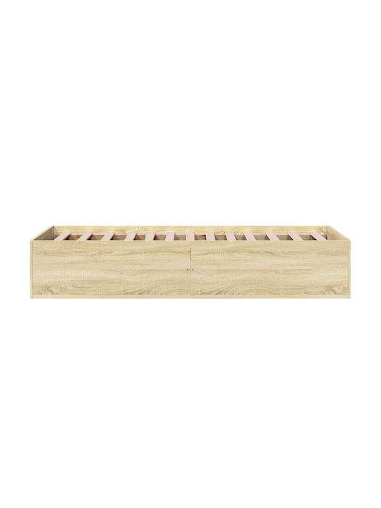 Einzelbett Holz Beige mit Lattenrost für Matratze 100x200cm