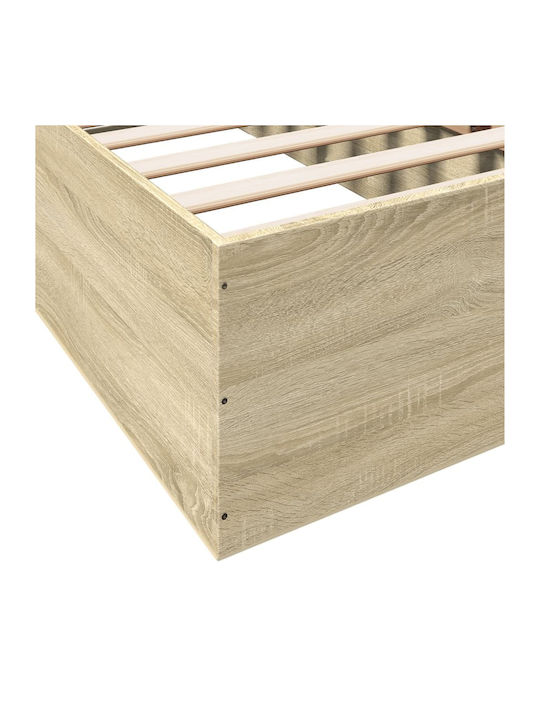 Einzelbett Holz Beige mit Lattenrost für Matratze 100x200cm