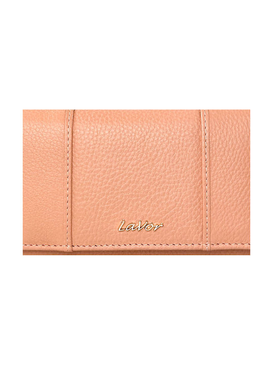 Lavor Small Leather Women's Wallet with RFID Coral