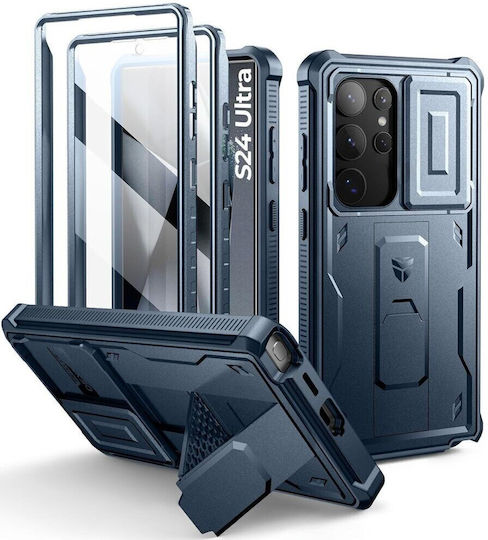 Carcasă consolidată Samsung Galaxy S24 Ultra Dexnor, corp complet, albastru închis