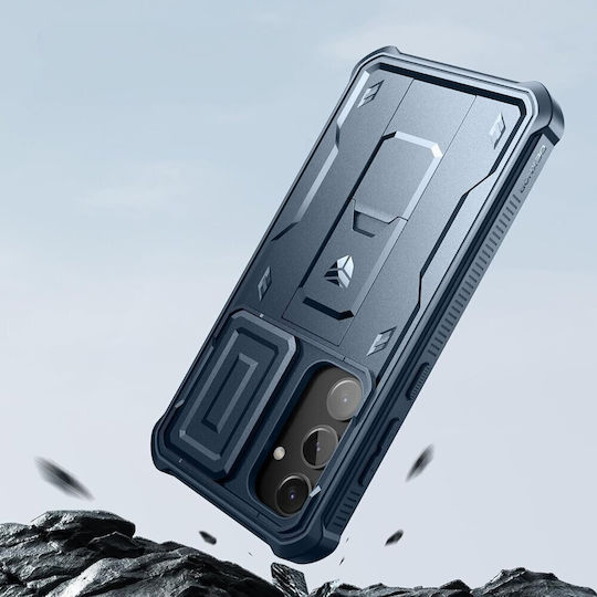 Закален калъф Samsung Galaxy S24 Plus Dexnor с пълно покритие, тъмно син