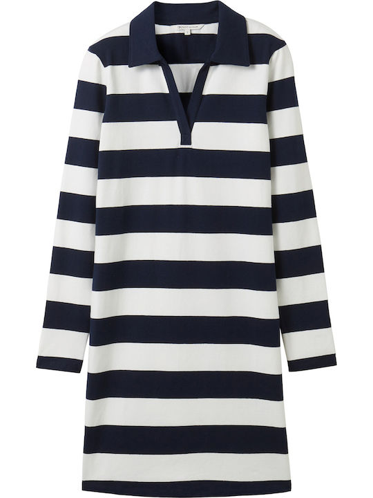 Mini Φόρεμα Navy White Block Stripe