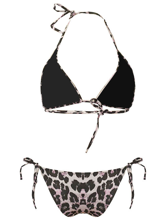 Join Bikini Set Bra & Slip Bottom Brown-pink Animal Print