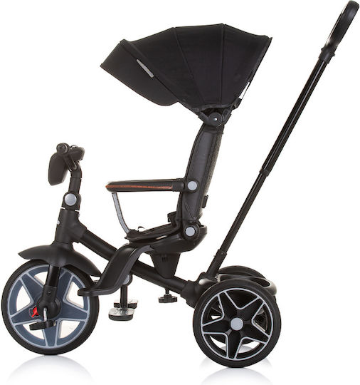 Chipolino Derby Tricicletă Pentru Copii Cu Mâner Pentru Părinți Obsidian