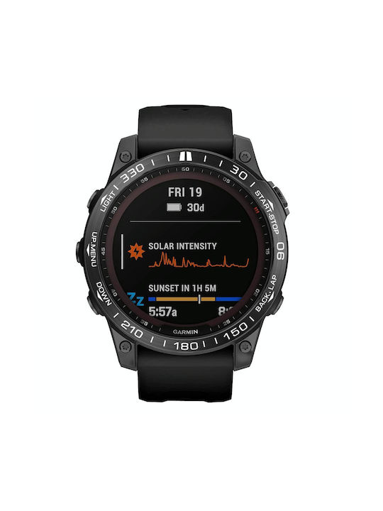 Smartwatch Dial Bezel Ring Cover Garmin Fenix 7 Black Ring White Characters