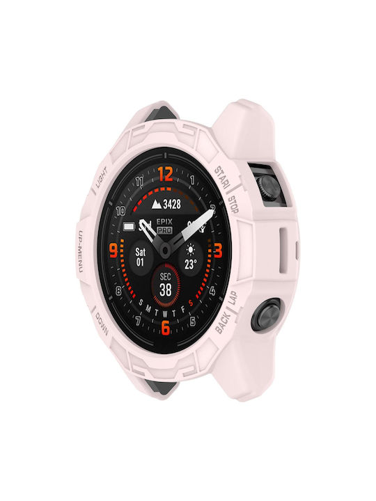 Garmin Epix Pro 42mm Fenix 7s 7s Pro Armored Tpu Half Wrapped Watch Protective Case Pink