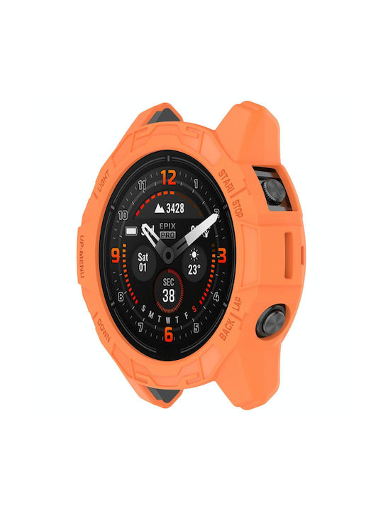 Garmin Epix Pro 42mm Fenix 7s 7s Pro Armored Tpu Half Wrapped Watch Protective Case Orange Garmin Epix Pro 42mm Fenix 7s 7s Pro Armored Tpu Half Wrapped Watch Protective Case Orange