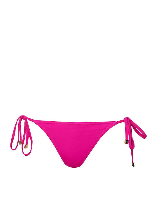 Bikini Slip με Κορδονάκια Ροζ