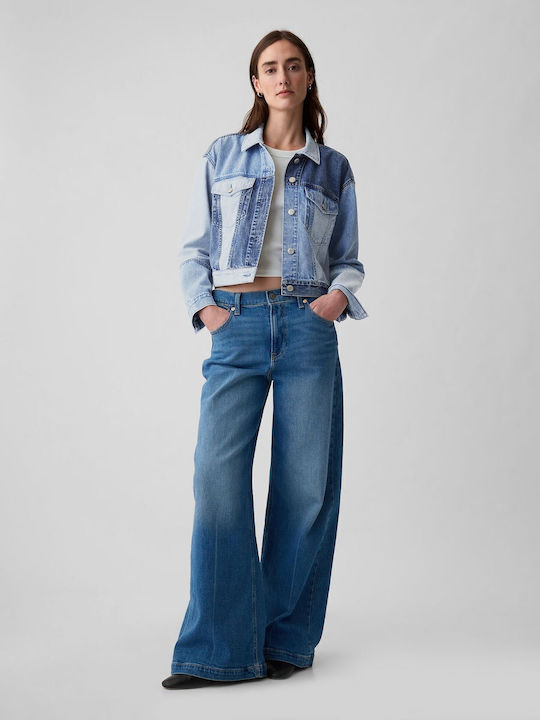 Women's Long Jean Jacket for Spring or Autumn Medium Indigo