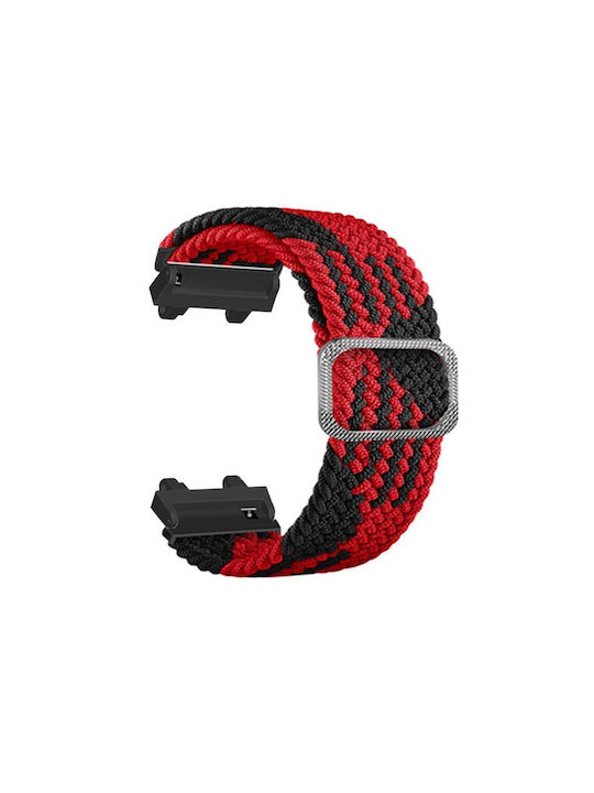 Amazfit T-Rex 2 Adjustable Buckle Braided Nylon Watch Strap Black Red