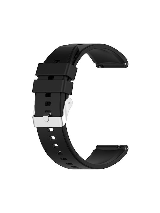 Huami Amazfit Gtr 42mm Gts 20mm hervorstehender Kopf Silikonarmband Silberne Schnalle Schwarz
