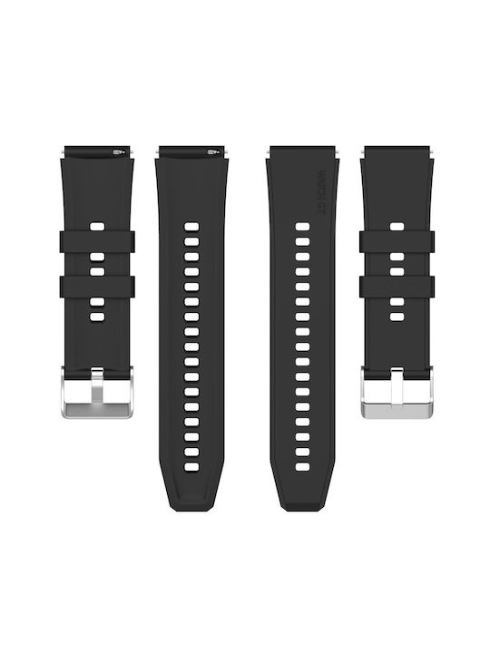 Huami Amazfit Gtr 42mm Gts 20mm hervorstehender Kopf Silikonarmband Silberne Schnalle Schwarz