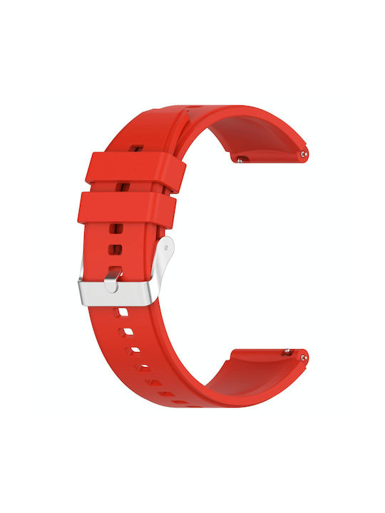 Honor Magic Watch 2 46mm 22mm Protruding Head Silicone Strap Silver Buckle Red