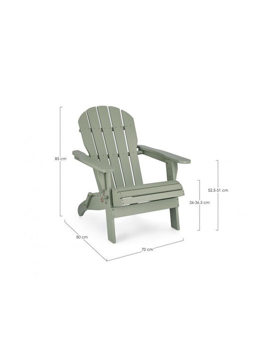 Fotoliu de exterior Lemn Filadelfia Sage Green 70x80x85cm