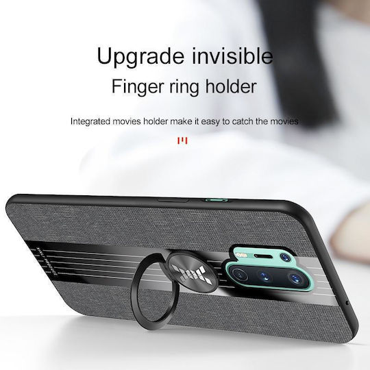 Oneplus 8 Pro Xinli Stitching Cloth Texture Tpu Phone Case Ring Holder Red