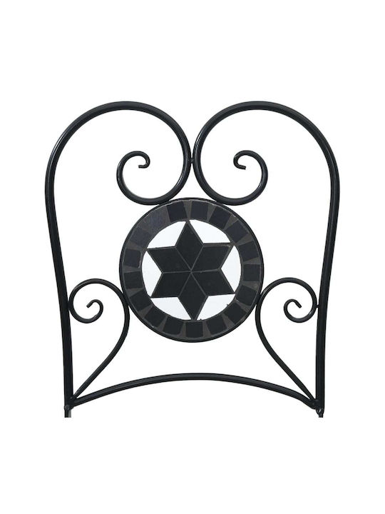 Outdoor Chair Metallic Black/white 2pcs 38x45.5x89.5cm