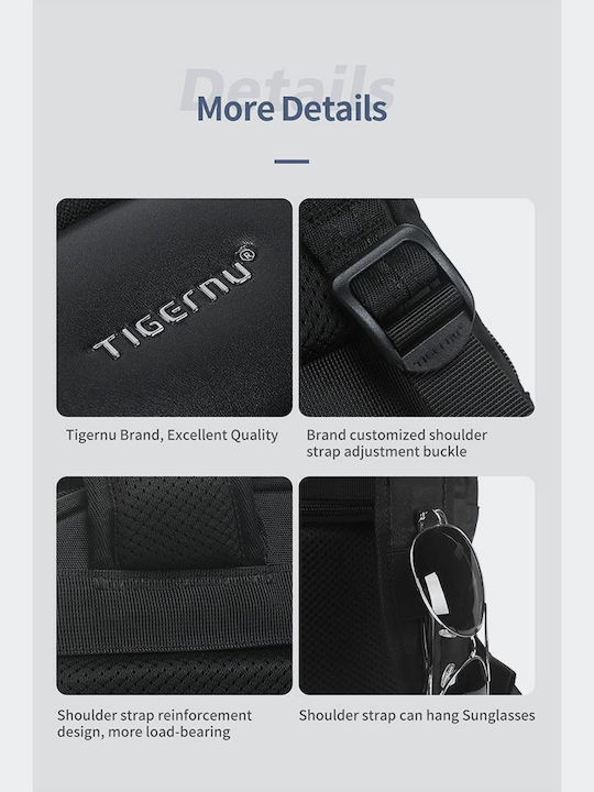 Tigernu Wasserdicht Tasche Rucksack für Laptop 15.6" in Schwarz Farbe T-B9121-BLACK