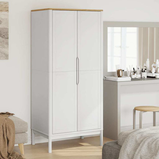 Double Door Wardrobe White 77x53x171cm