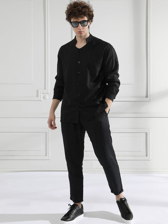 Tresor Men's Shirt Linen Black