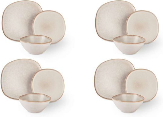 Excelsa Beige Ceramic Dinnerware Set 12pcs