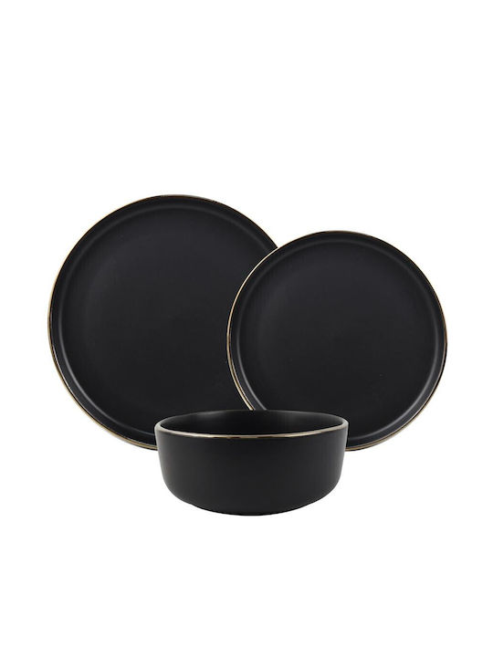 Heinner Art Of Dining Black Ceramic Dinnerware Set 18pcs