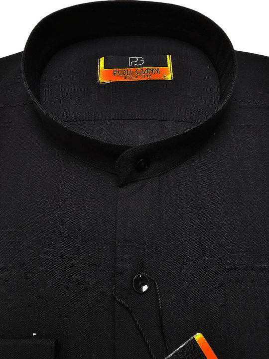 Poli Gianni Men's Shirt Linen Black