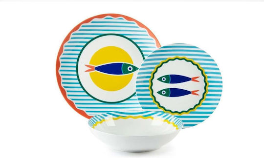 Excelsa Alb Porțelan Set de Vase 18buc