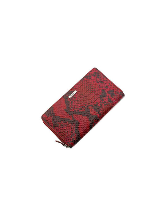 Lavor Small Leather Women's Wallet Cards with RFID Red