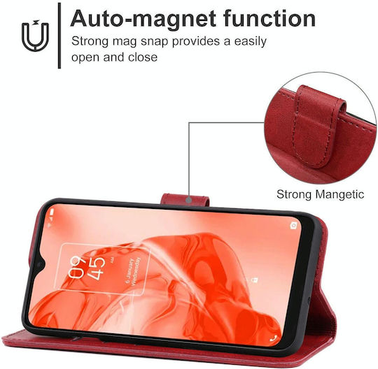 Leather Phone Case Tcl 205 Red