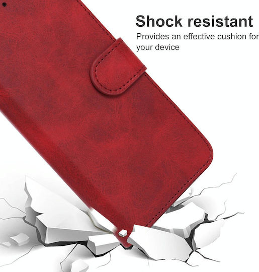 Leather Phone Case Tcl 205 Red