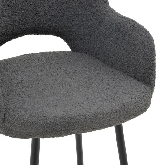 Табуретка Бар с гръбнак Текстил Renish Сив 51x57x114бр