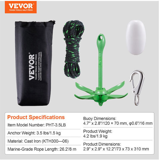 Vevor PHTMYJTPSG35NCT7KV0 Canoe & Kayak Anchor