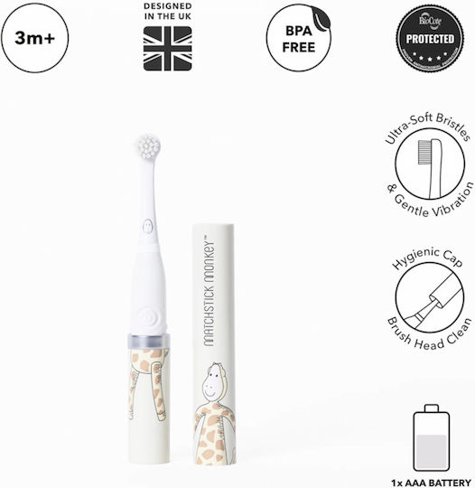Matchstick Monkey Sonic Giraffe Children's Electric Toothbrush for 3m+ with Travel Case