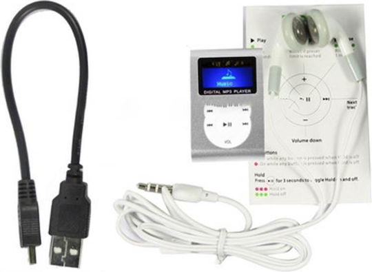 MP3 Player with LCD 1.1" Display Silver
