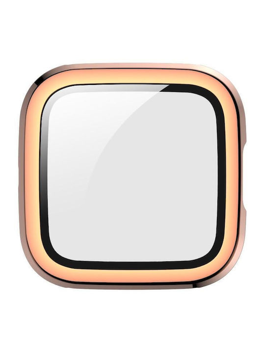 Fitbit Versa 2 Plating Pc Shell + Tempered Glass Film Rose Gold