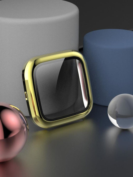 Fitbit Versa 2 Plating Pc Shell + Tempered Glass Film Gold