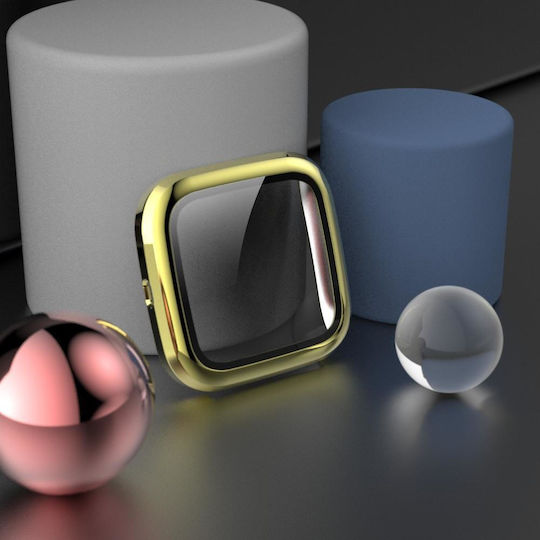 Fitbit Versa 2 Plating Pc Shell + Tempered Glass Film Gold
